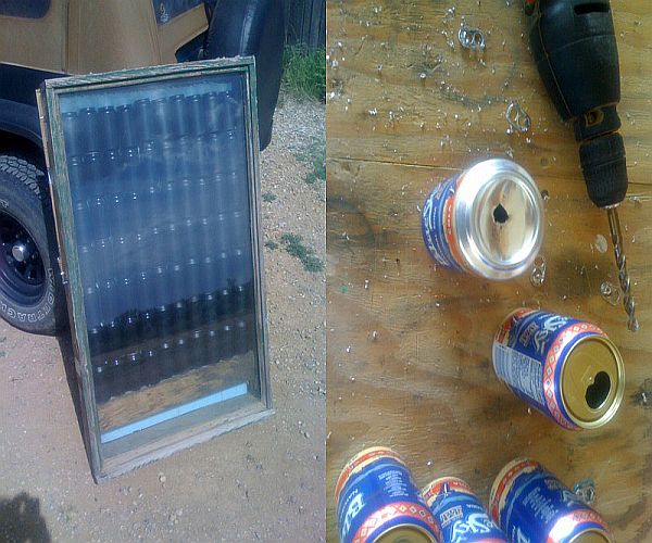 Colector solar din cutii de fier