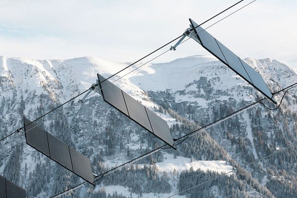 Горнолыжный подъёмник на солнечных батареях, возле города Тенна (Щвейцария)