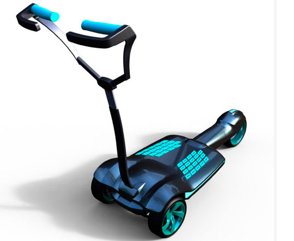 Электрический скутер, превращающийся в тележку
