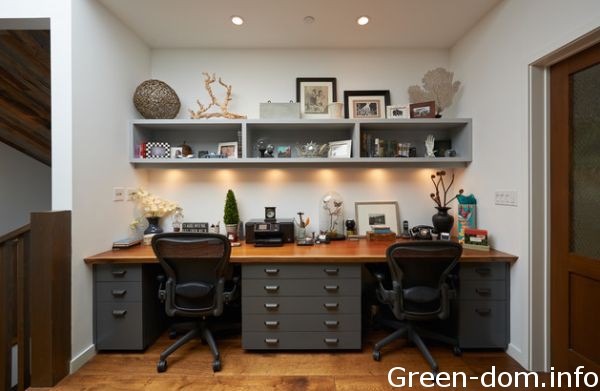 Домашний офис может быть зелёным