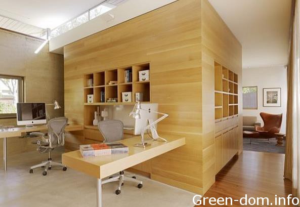 Домашний офис может быть зелёным