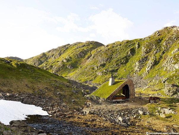Дом для отдыха в норвежских горах площадью 35 м²