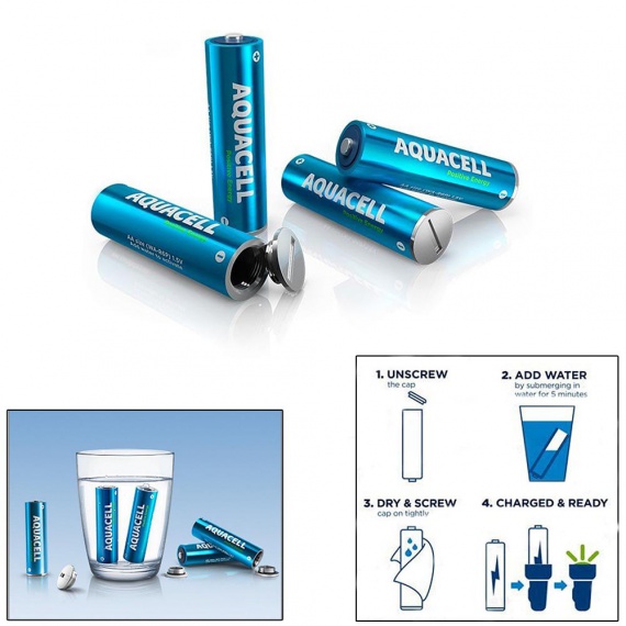 Aquacell - батарейка, которая заряжается от воды