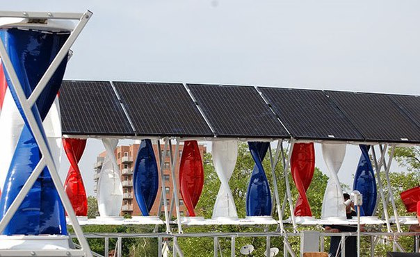 Универсальная гибридная установка, собирающая ветровую и солнечную энергии