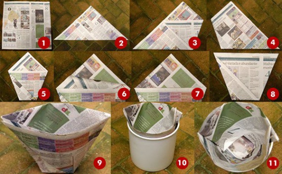 Как сделать сумку из газетной бумаги 