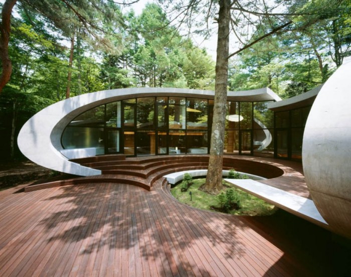 Дом-раковина располагается далеко в лесах Каруидзавы, спроектированн архитектурной фирмой «Artechnic», просто великолепен (+Фото)