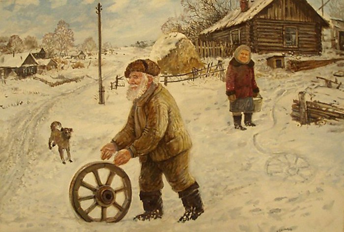 Герои картин художника Леонида Баранова - Дед и Баба (Фото)