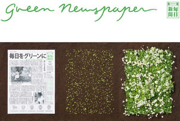 Японская еженедельная газета The Mainichi Shimbunsha стала зеленой (+Фото)